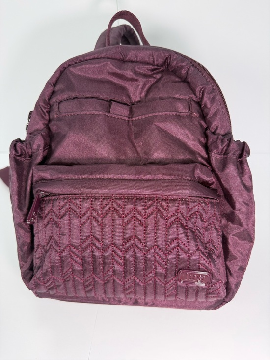 lug Handbags - LUG Orbit Mini adjustable backpack Shimmer Wine Burgundy Purple